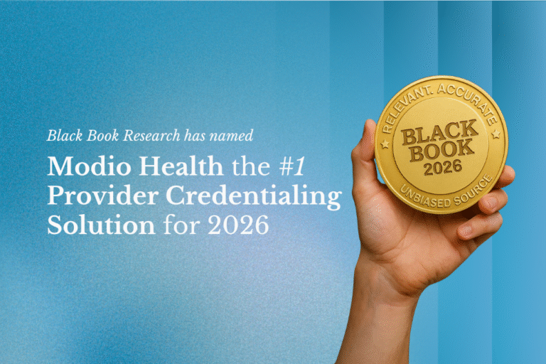 Modio Health Named #1 Provider Credentialing Solution by Black Book Research
